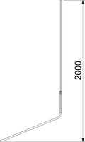 Tubular interception rod angled 2000 Alumínio