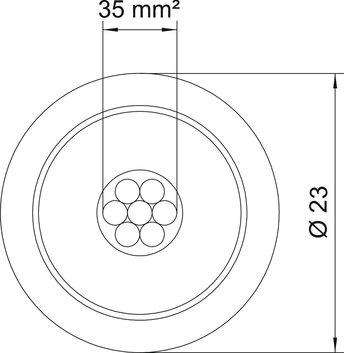 Cabo isolado Rolo de 250 m Ø23mm preto – Imagem 2 de 3