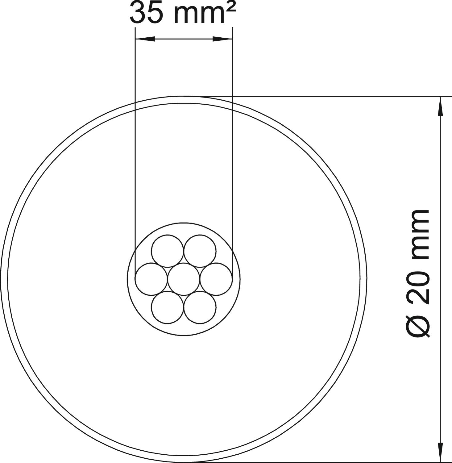 Cabo isolado Rolo de 100 m Ø20mm preto – Imagem 2 de 3