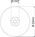 Insulated down conductor 250 m cable reel Ø23mm preto