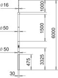 Haste captora isolada para cabo isCon, interior 6000mm Plástico reforçado com fibra de vidro