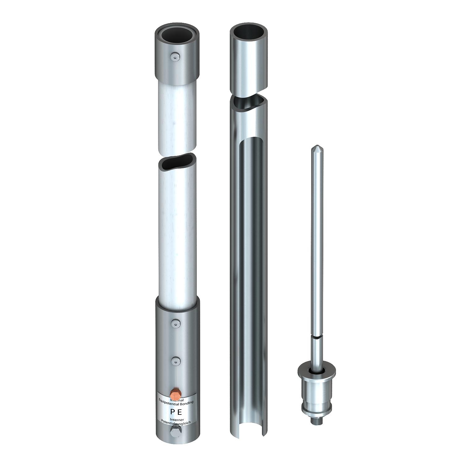 Haste captora isolada+saída para cabo isCon, interior 6000mm Plástico reforçado com fibra de vidro