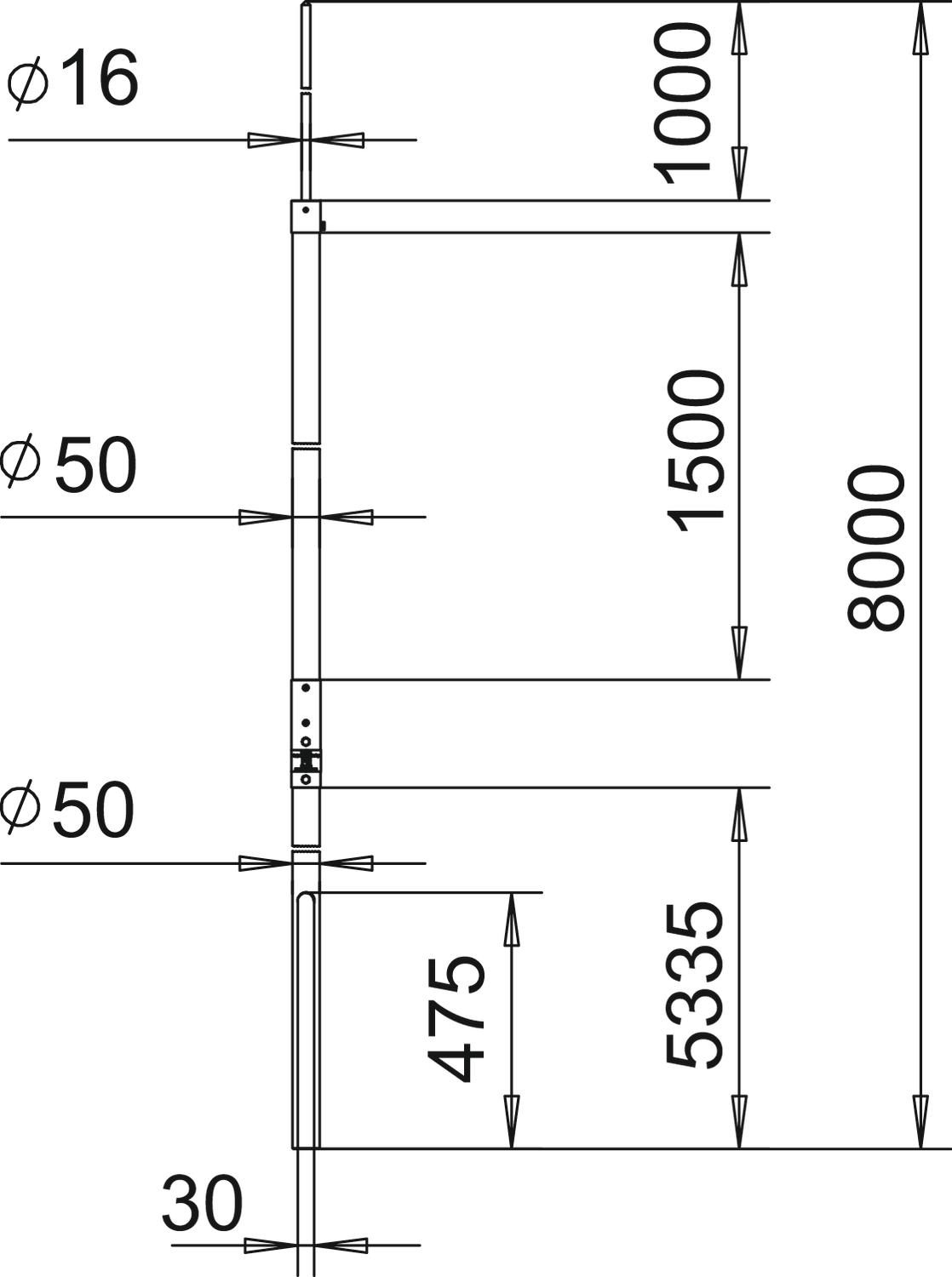 Haste captora isolada+saída para cabo isCon, interior 8000mm Plástico reforçado com fibra de vidro – Imagem 2 de 3