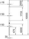 Haste captora isolada+saída para cabo isCon, interior 10000mm Plástico reforçado com fibra de vidro