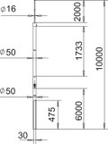 Haste captora isolada+saída para cabo isCon, interior 10000mm Plástico reforçado com fibra de vidro