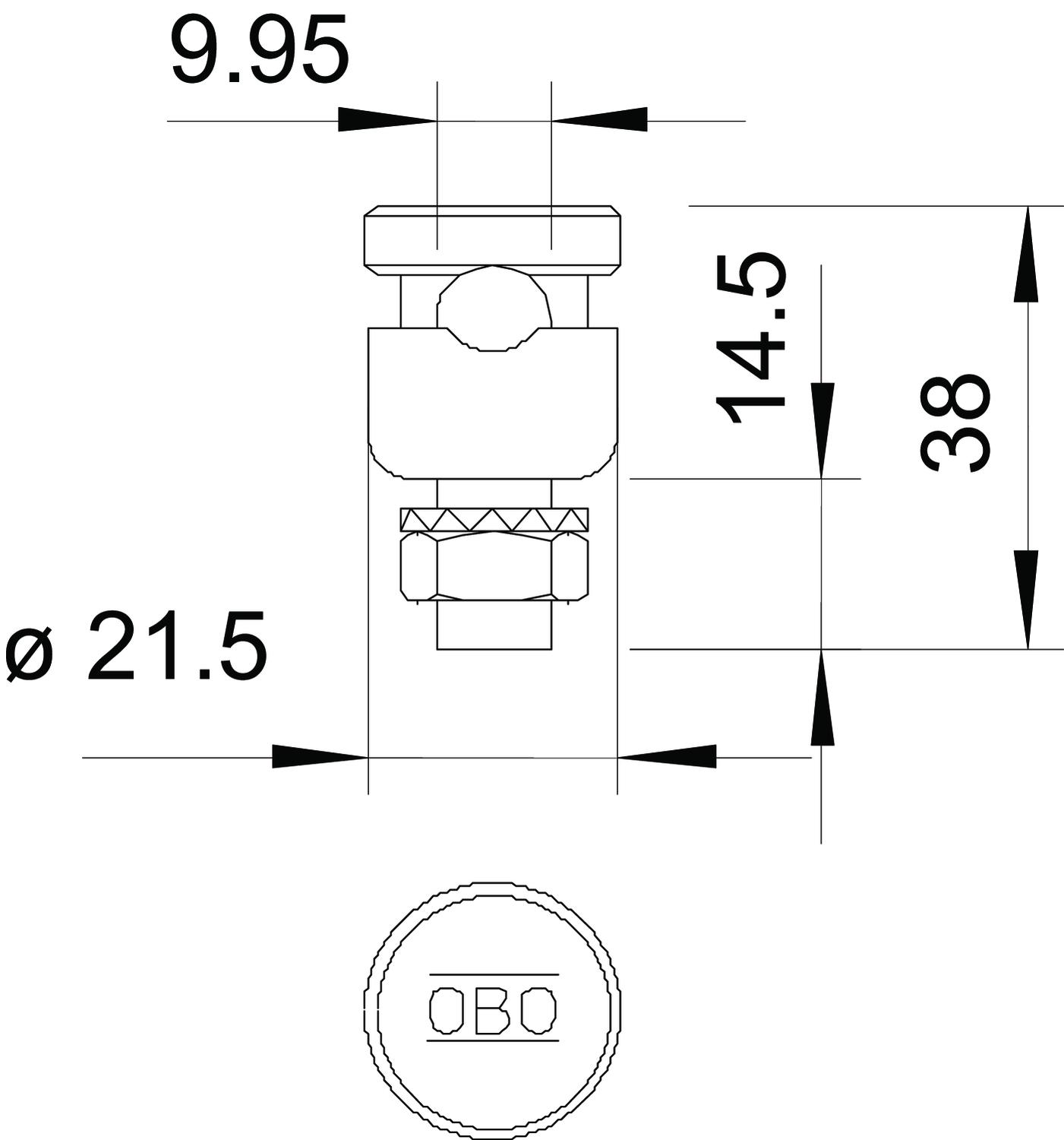 Conector para cabo de terras 8-10mm Aço Galvanizado por imersão a quente após maquinação – Imagem 2 de 3