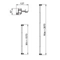 Distance gauge for flat roof system 1570x127x67 Alumínio polido