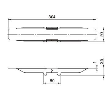Ballast support plate for flat roof system 304x51x25,5 Aço Galvanização continua zinco/alumínio, Double Dip zinco – Imagem 2 de 2