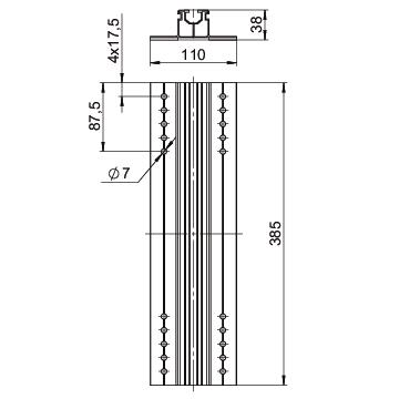 Adapter trapezoidal roof for pitched roof system 110x35x385 Alumínio polido – Imagem 2 de 2