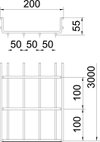 C.cabos varão grandes vãos SGR 55x200x3000 Aço inoxidável, livre de ferrugem A2 1.4301 brilhante, pós-tratamento aço inoxidável