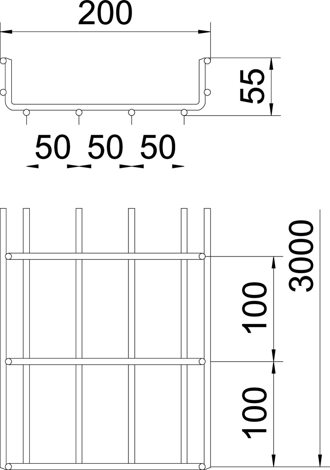 C.cabos varão grandes vãos SGR 55x200x3000 Aço inoxidável, livre de ferrugem A2 1.4301 brilhante, pós-tratamento aço inoxidável – Imagem 2 de 4