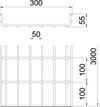 C.cabos varão grandes vãos SGR 55x300x3000 Aço inoxidável, livre de ferrugem A2 1.4301 brilhante, pós-tratamento aço inoxidável
