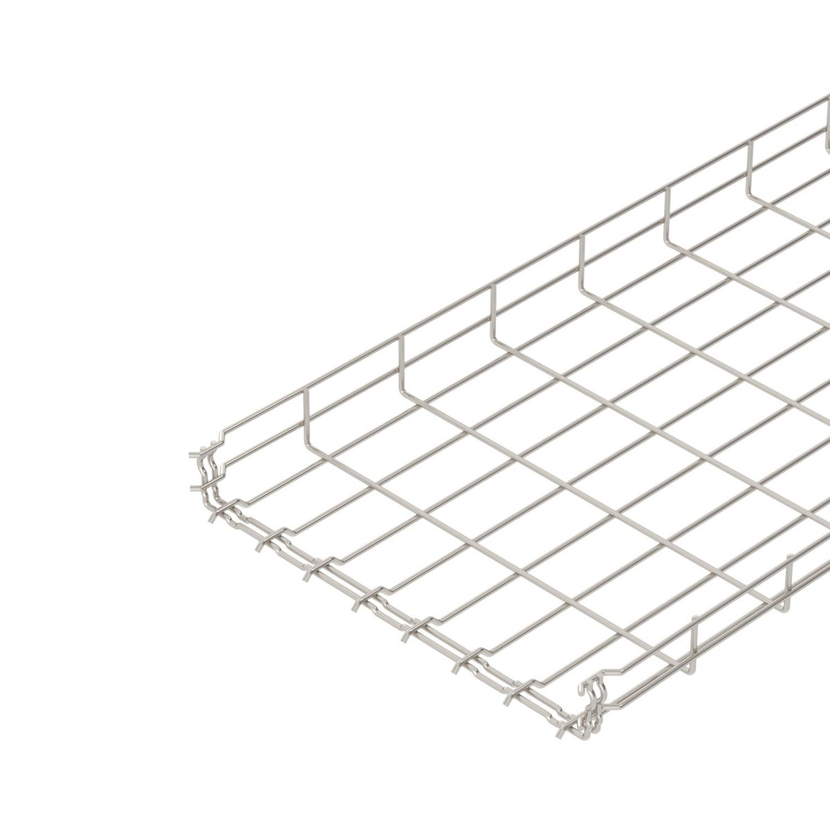 Caminho de cabos em varão GRM 55x400x3000 Aço inoxidável, livre de ferrugem A2 1.4301 brilhante, pós-tratamento aço inoxidável