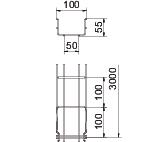 Caminho de cabos em varão GRM 55x100x3000 Aço eletrogalvanizado zinco – Imagem 2 de 5