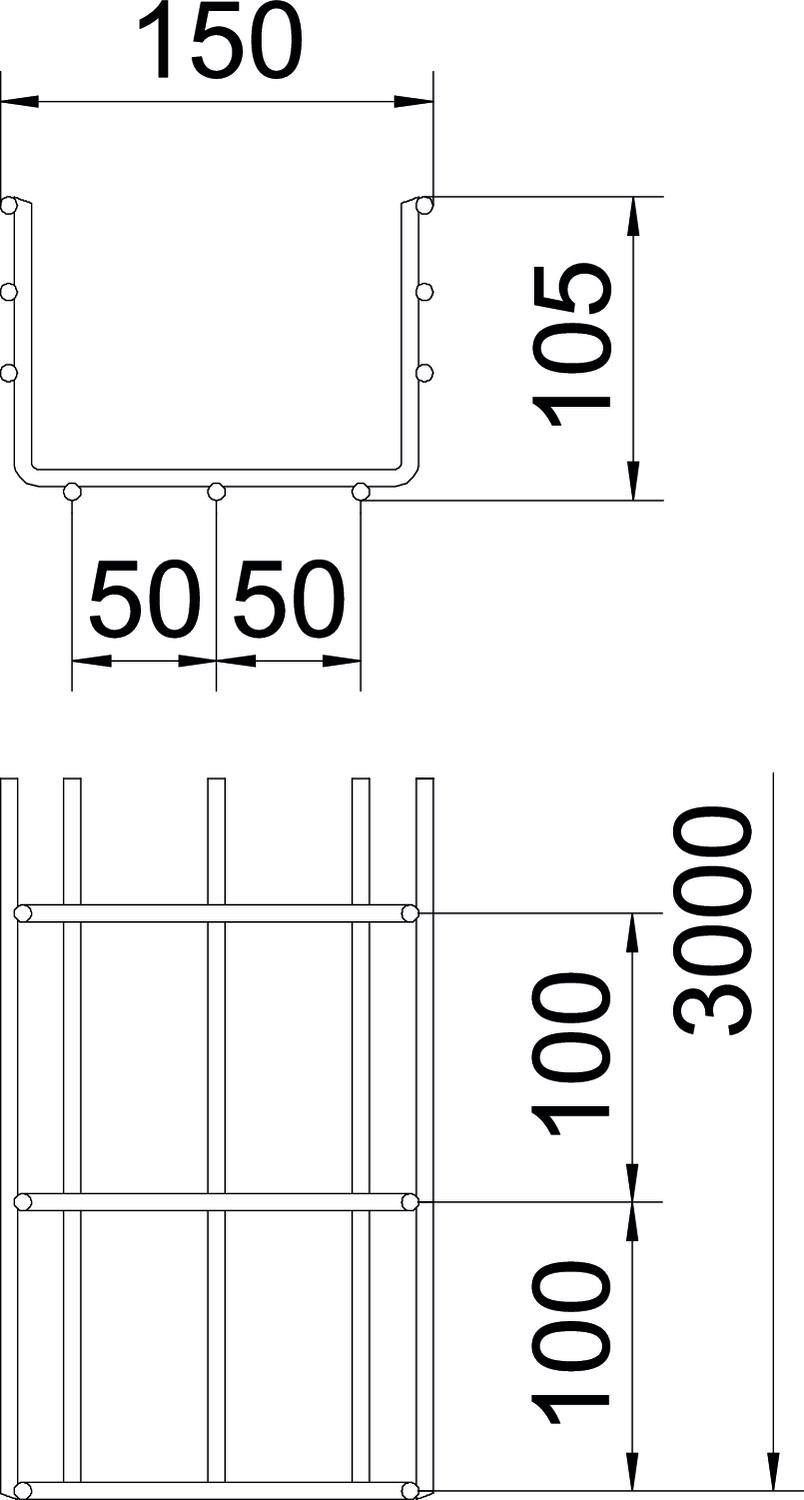 C.cabos varão grandes vãos SGR 105x150x3000 Aço inoxidável, livre de ferrugem A2 1.4301 brilhante, pós-tratamento aço inoxidável – Imagem 2 de 4