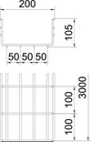 C.cabos varão grandes vãos SGR 105x200x3000 Aço inoxidável, livre de ferrugem A2 1.4301 brilhante, pós-tratamento aço inoxidável