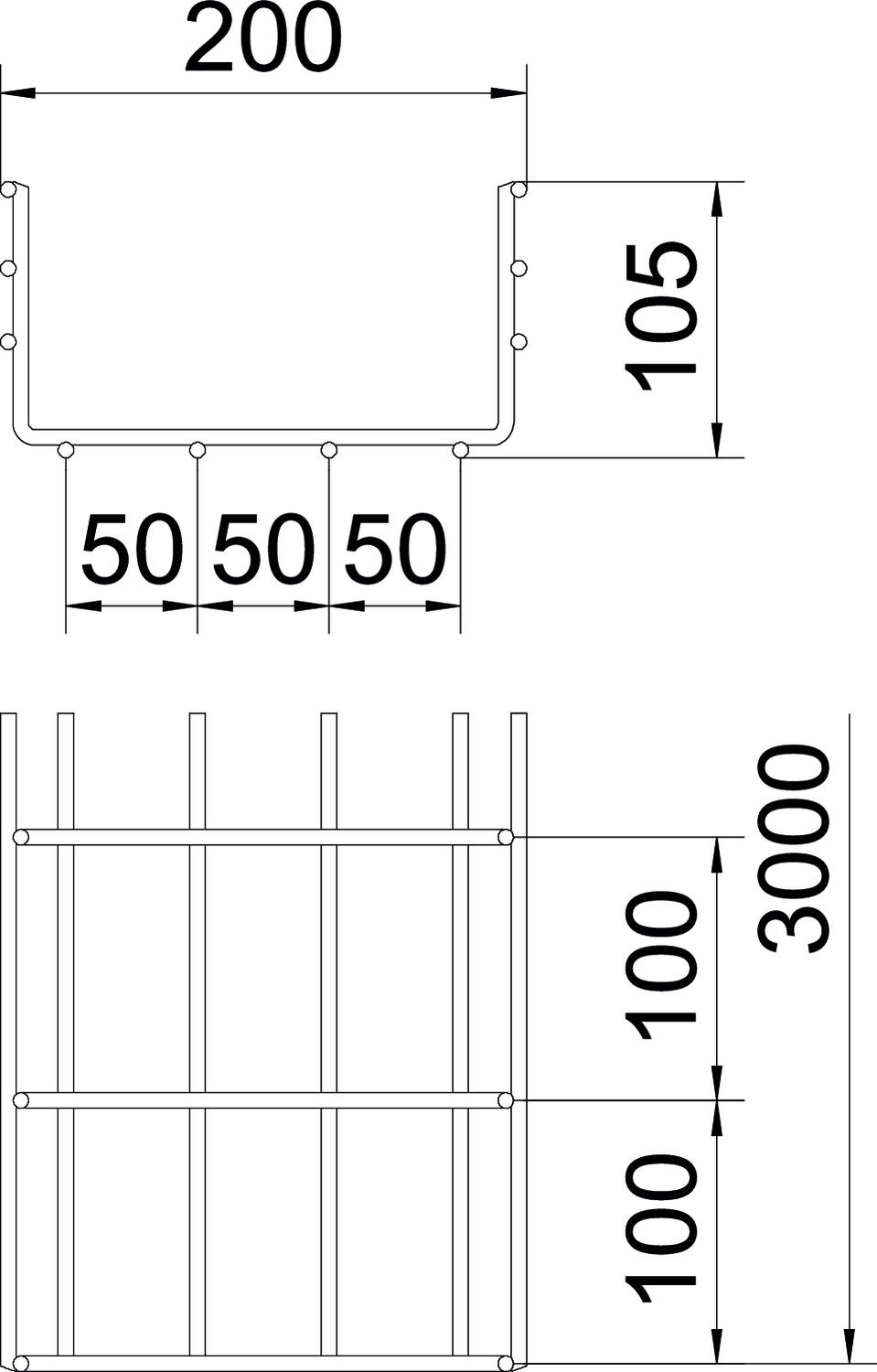 C.cabos varão grandes vãos SGR 105x200x3000 Aço inoxidável, livre de ferrugem A2 1.4301 brilhante, pós-tratamento aço inoxidável – Imagem 2 de 4