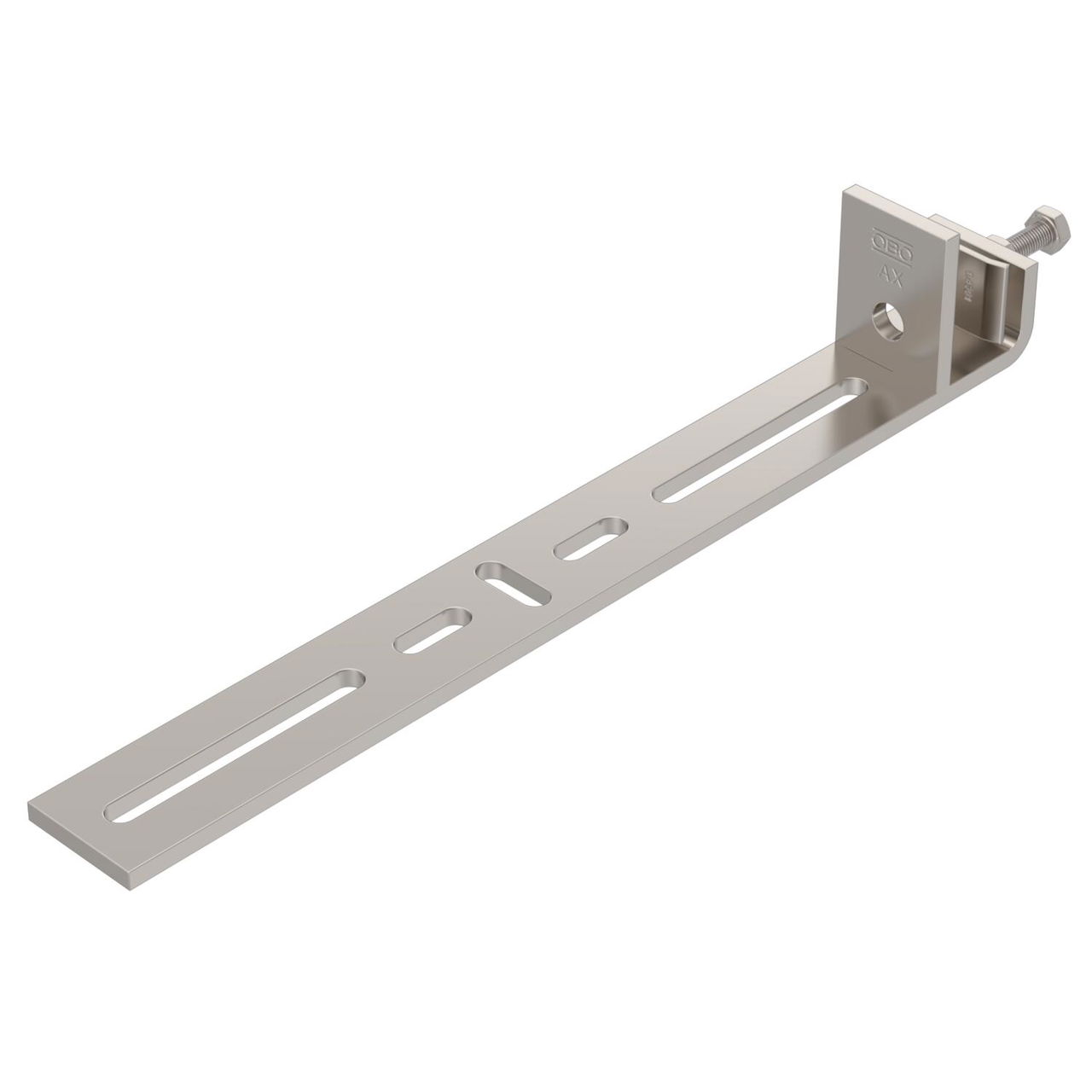 Clamping piece for vertical application 354x58x40 Aço inoxidável, livre de ferrugem A2 1.4301 brilhante, pós-tratamento aço inoxidável
