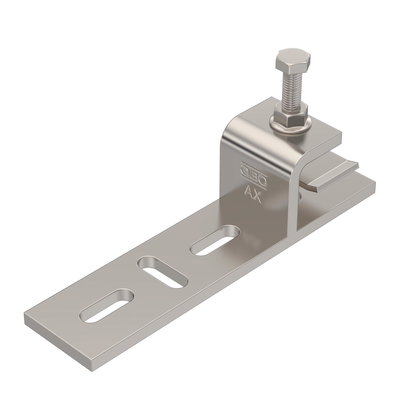 Clamping piece for horizontal application 168x44x40 Aço inoxidável, livre de ferrugem A2 1.4301 brilhante, pós-tratamento aço inoxidável