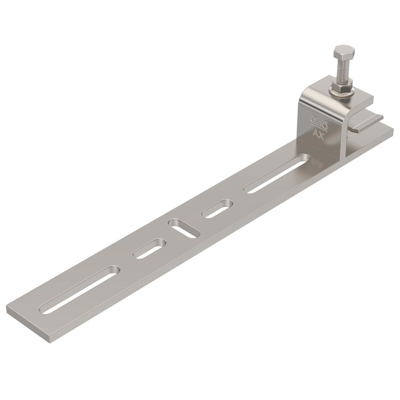 Clamping piece for horizontal application 318x44x40 Aço inoxidável, livre de ferrugem A2 1.4301 brilhante, pós-tratamento aço inoxidável