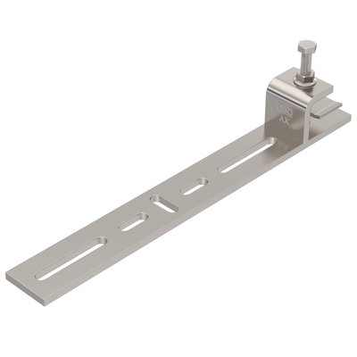 Clamping piece for horizontal application 318x44x40 Aço inoxidável, livre de ferrugem A2 1.4301 brilhante, pós-tratamento aço inoxidável