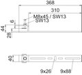 Clamping piece for horizontal application 368x44x40 Aço inoxidável, livre de ferrugem A2 1.4301 brilhante, pós-tratamento aço inoxidável