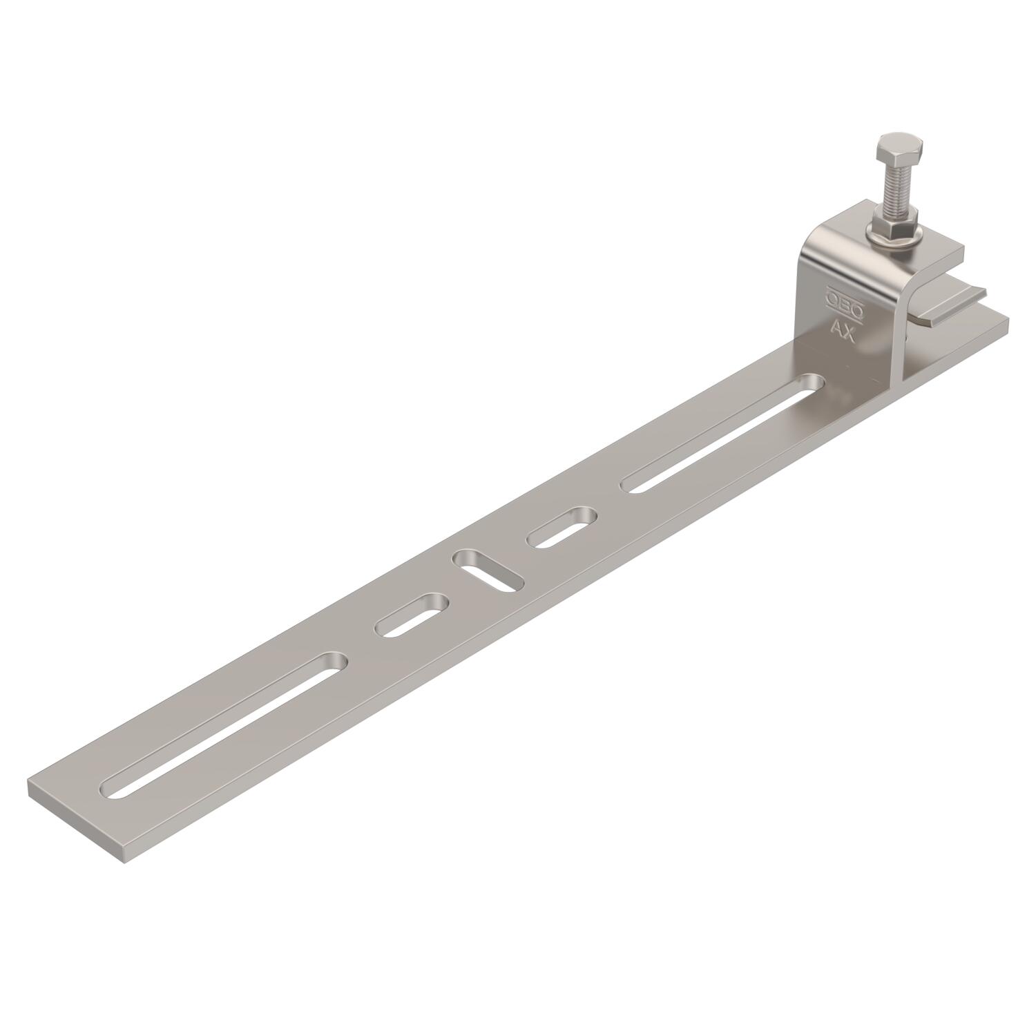 Clamping piece for horizontal application 368x44x40 Aço inoxidável, livre de ferrugem A2 1.4301 brilhante, pós-tratamento aço inoxidável