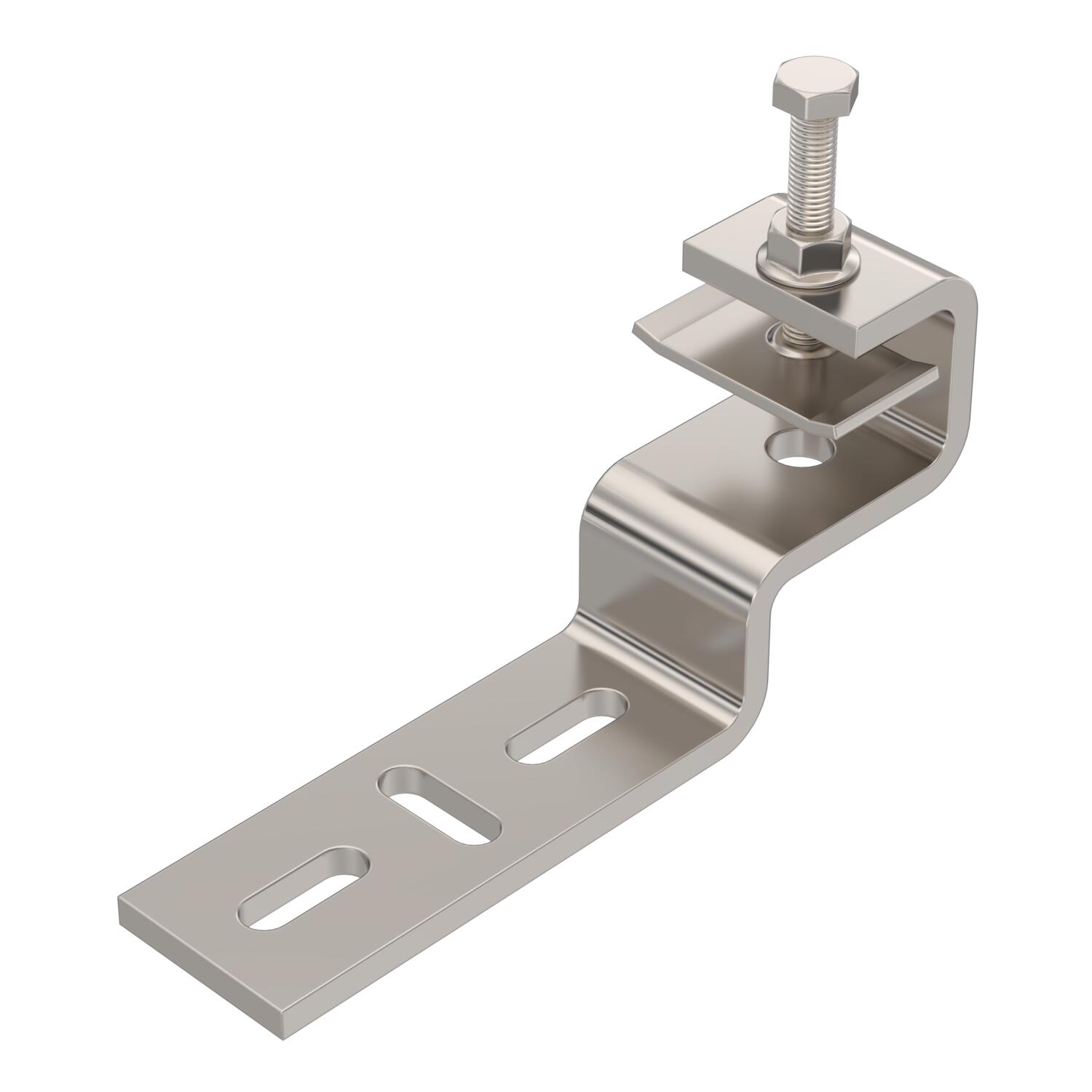 Clamping piece for exterior of steel girder 153x74x40 Aço inoxidável, livre de ferrugem A2 1.4301 brilhante, pós-tratamento aço inoxidável