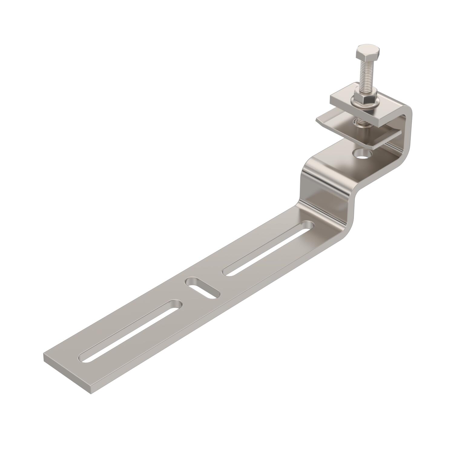Clamping piece for exterior of steel girder 253x74x40 Aço inoxidável, livre de ferrugem A2 1.4301 brilhante, pós-tratamento aço inoxidável