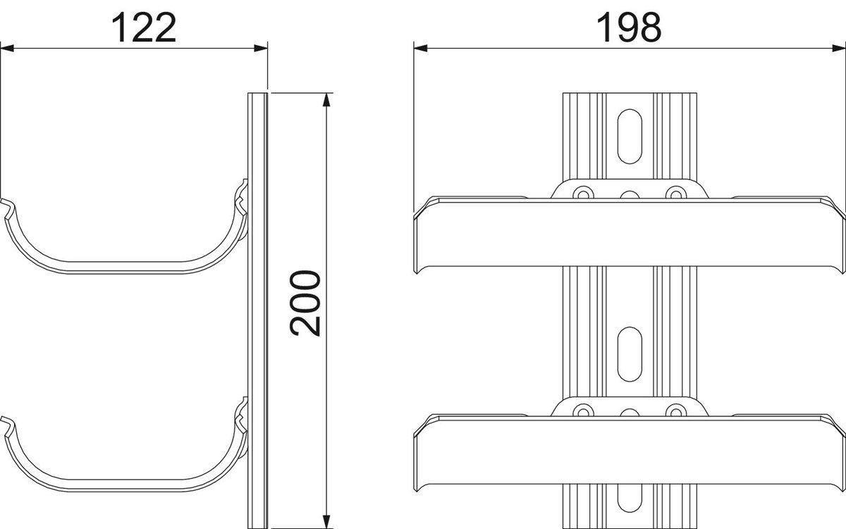 Calha de condução de cabos duplo 200x200x123 Aço Galvanizado por imersão a quente após maquinação zinco – Imagem 2 de 2