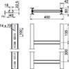 Escada vertical Distância entre degraus 300mm 400x3000mm Aço Galvanizado por imersão a quente após maquinação zinco