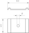 Peça de aperto para parafuso M10 60x40 Aço galvanizado pelo método Sendzimir zinco