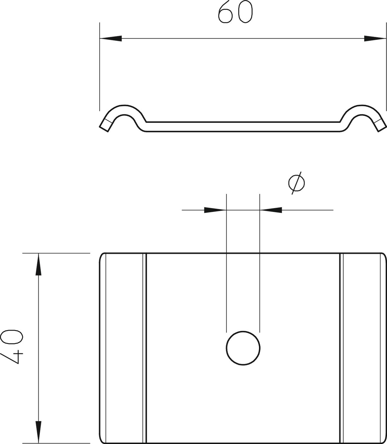 Peça de aperto para parafuso M10 60x40 Aço galvanizado pelo método Sendzimir zinco – Imagem 2 de 4