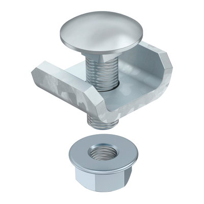 União em U para caminho de cabos em varão 24x28x30 Aço Galvanizado por imersão a quente após maquinação zinco