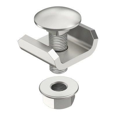 União em U para caminho de cabos em varão 24x28x30 Aço inoxidável, livre de ferrugem A2 1.4301 brilhante, pós-tratamento aço inoxidável
