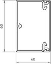 Calha com base perfurada 2000x60x40 Policloreto de vinilo preto RAL 9005