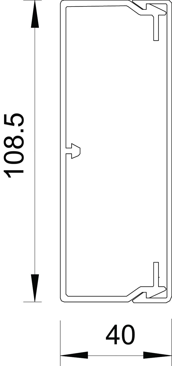 Calha com base perfurada 40x110x2000 Policloreto de vinilo cinzento claro RAL 7035 – Imagem 2 de 3