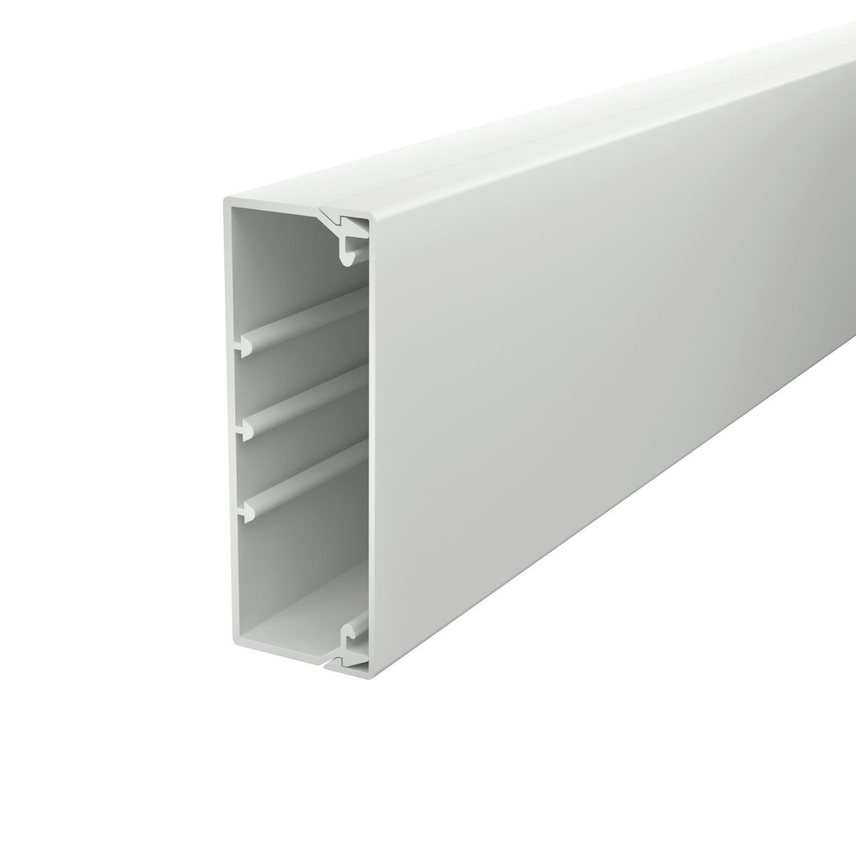 Calha com base perfurada 40x110x2000 Policloreto de vinilo cinzento claro RAL 7035