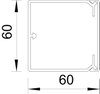 Calha com base perfurada 60x60x2000 Policloreto de vinilo cinzento claro RAL 7035