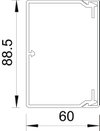 Calha com base perfurada 60x90x2000 Policloreto de vinilo cinzento claro RAL 7035