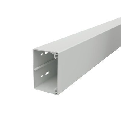 Calha com base perfurada 60x90x2000 Policloreto de vinilo cinzento claro RAL 7035