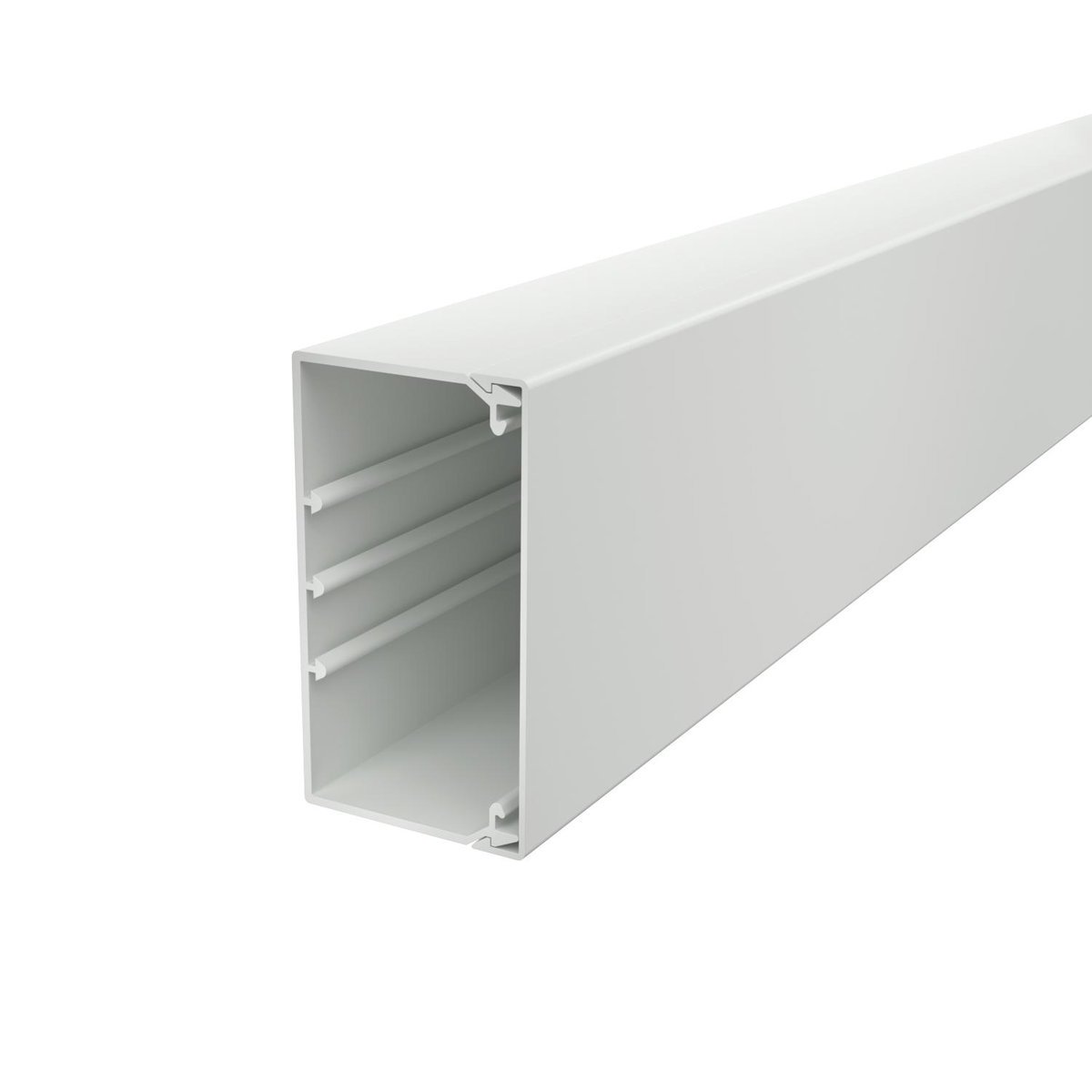 Calha com base perfurada 60x110x2000 Policloreto de vinilo cinzento claro RAL 7035