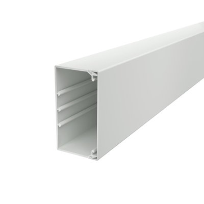 Calha com base perfurada 60x110x2000 Policloreto de vinilo cinzento claro RAL 7035