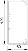 Calha com base perfurada 60x130x2000 Policloreto de vinilo cinzento claro RAL 7035