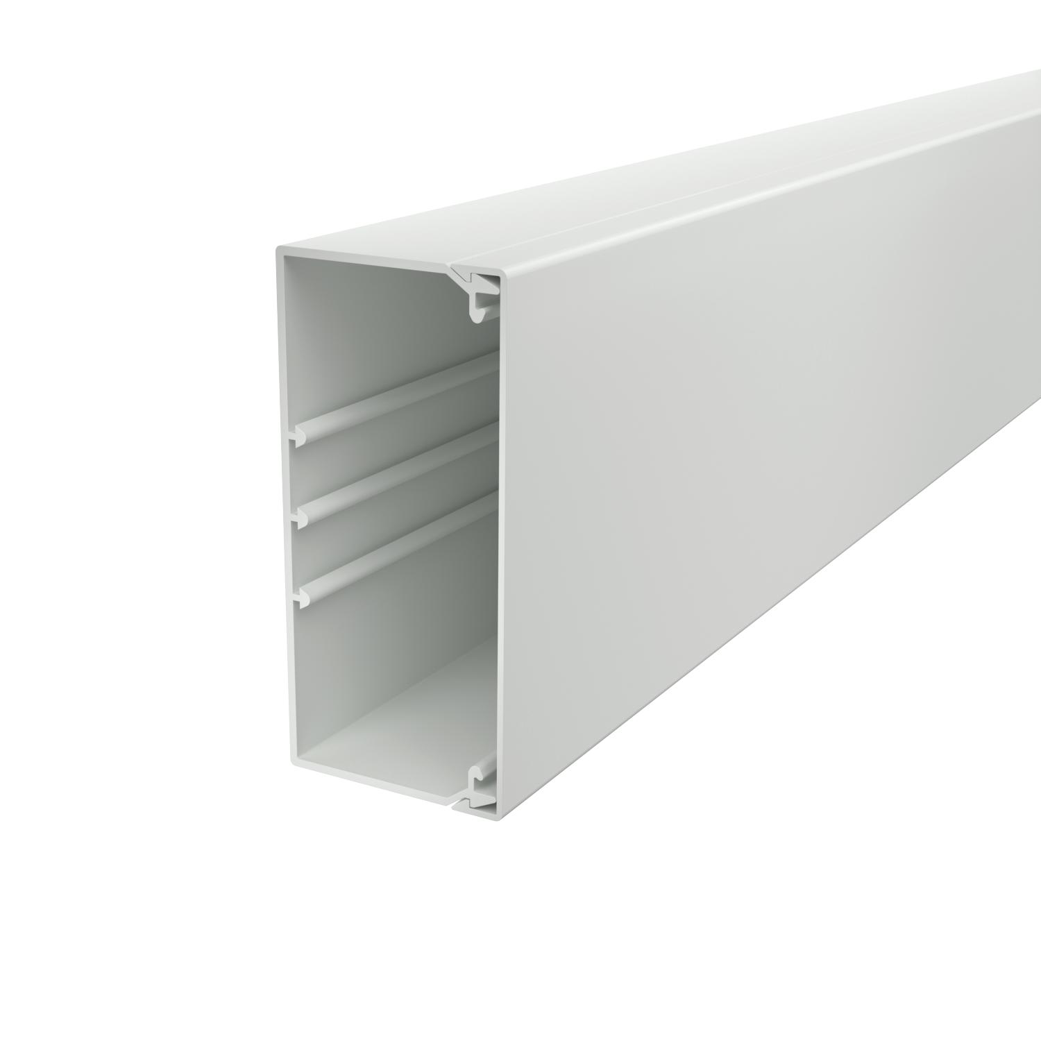 Calha com base perfurada 60x130x2000 Policloreto de vinilo cinzento claro RAL 7035