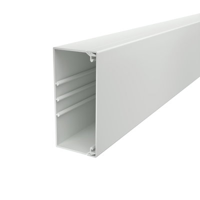 Calha com base perfurada 60x130x2000 Policloreto de vinilo cinzento claro RAL 7035