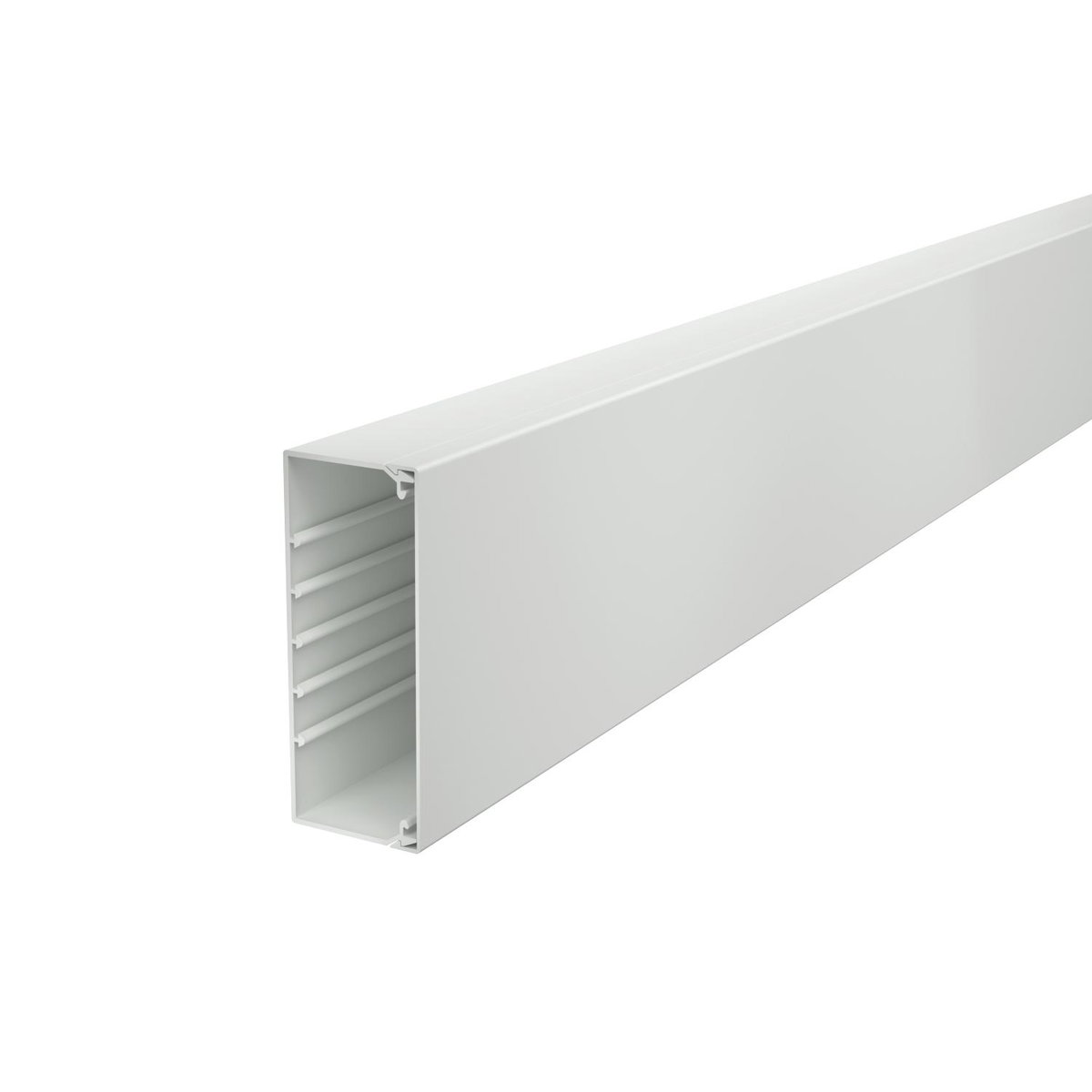 Calha com base perfurada 60x150x2000 Policloreto de vinilo cinzento claro RAL 7035