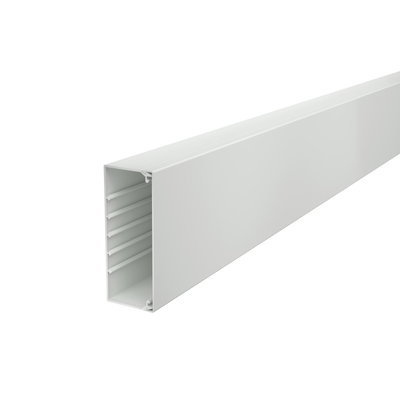 Calha com base perfurada 60x150x2000 Policloreto de vinilo cinzento claro RAL 7035