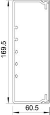 Calha com base perfurada 60x170x2000 Policloreto de vinilo cinzento claro RAL 7035