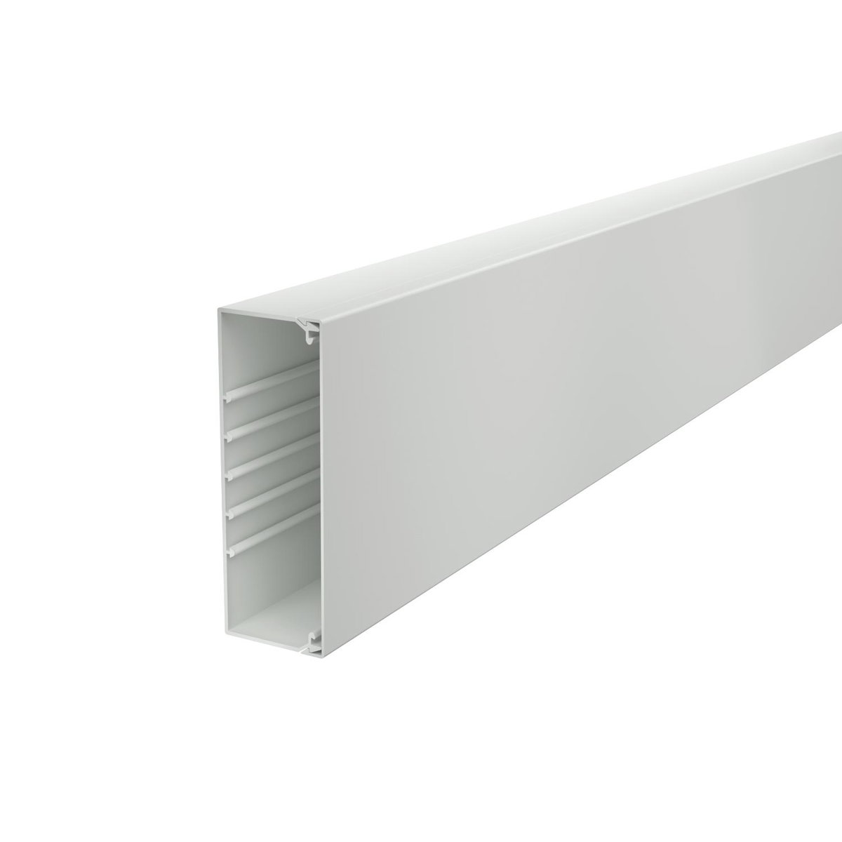 Calha com base perfurada 60x170x2000 Policloreto de vinilo cinzento claro RAL 7035
